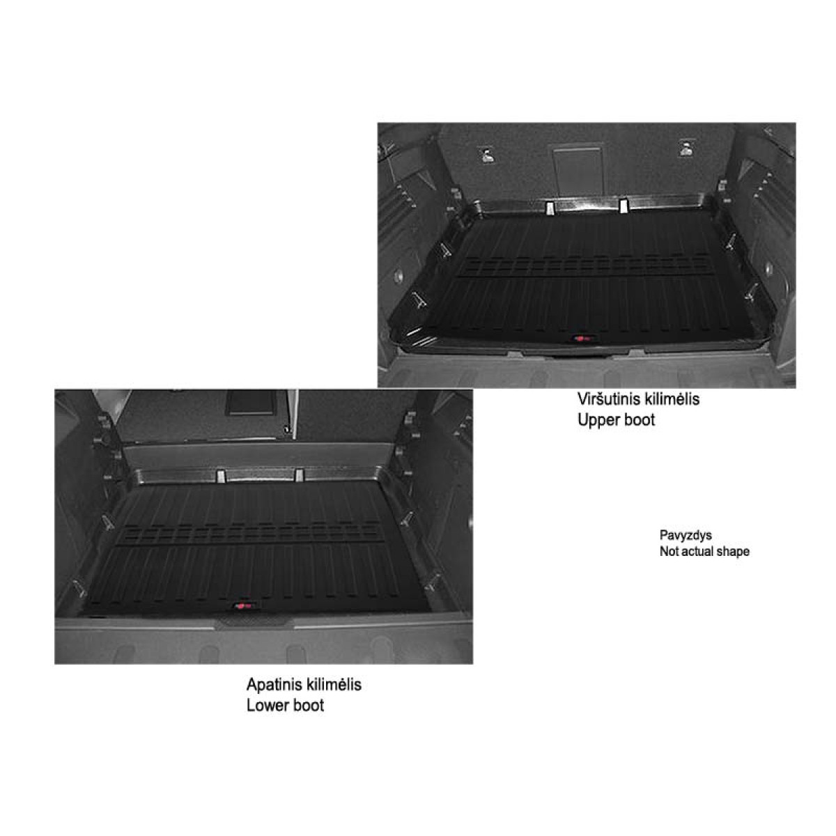 Kofferraummatte 3D aus Gummi NISSAN X-Trail T33 seit 2021 (5 seats/lower  trunk) / 6014161 / erhöhte kanten