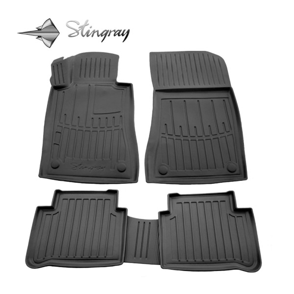 3D gummimatten MERCEDES BENZ W211 E 2002-2009, 5 pc. (2WD) / schwarz / 5012095 / erhöhte kanten