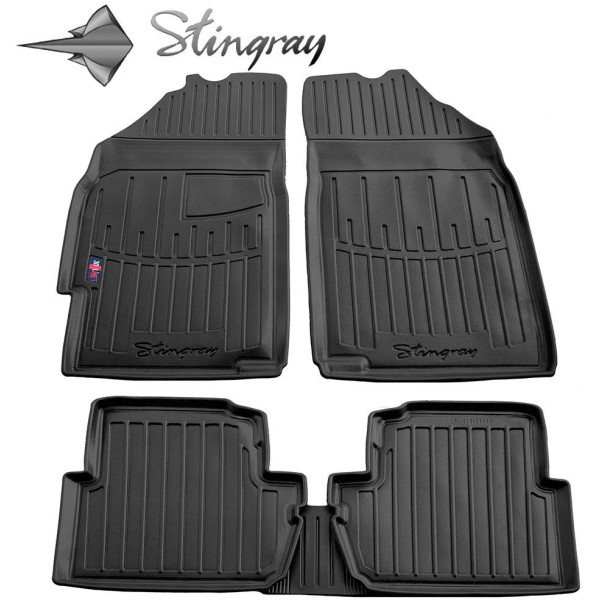 3D gummimatten CHEVROLET Spark M300 2009-2015, 5 Stk. / schwarz / 5045015 / erhöhte kanten