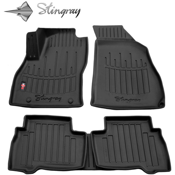 3D gummimatten FIAT Fiorino III 2008-2021, 5 Stk. / schwarz / 5006035 / erhöhte kanten