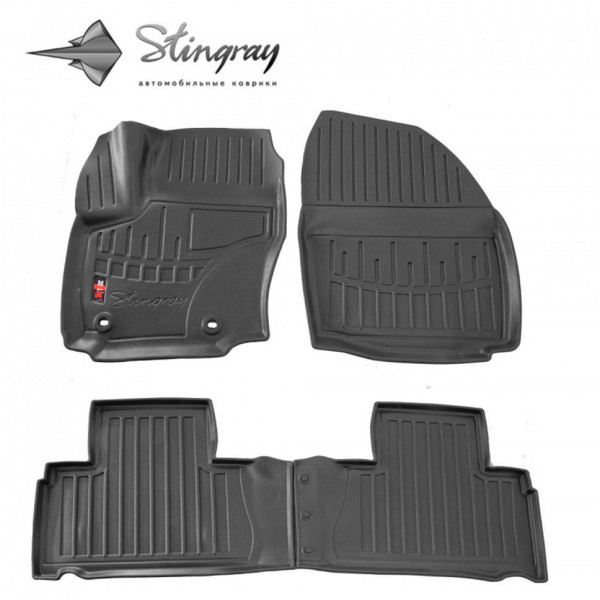 3D gummimatten FORD Galaxy WA6 2006-2015, 4 pc. (Ovalūs tvirtinimai) / schwarz / 5007134 / erhöhte kanten