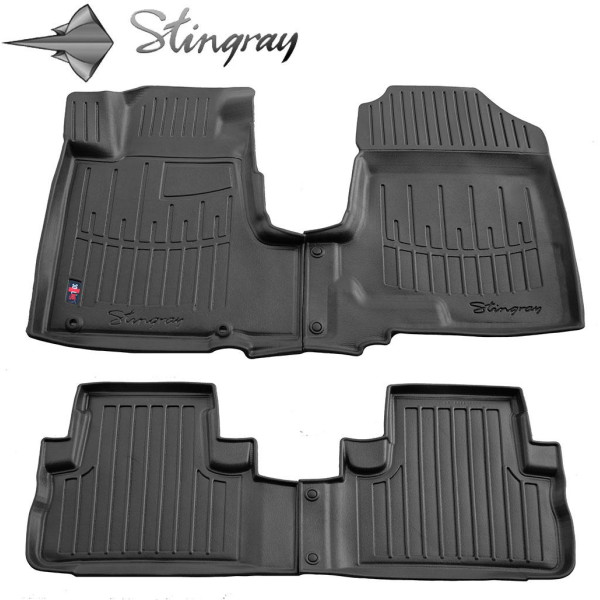 3D gummimatten HONDA CR-V III 2006-2012, 4 Stk. / schwarz / 5008044 / erhöhte kanten