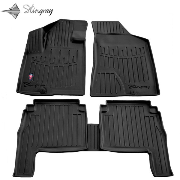 3D gummimatten HYUNDAI Santa Fe II CM 2006-2010, 5 Stk. / schwarz / 5009035 / erhöhte kanten