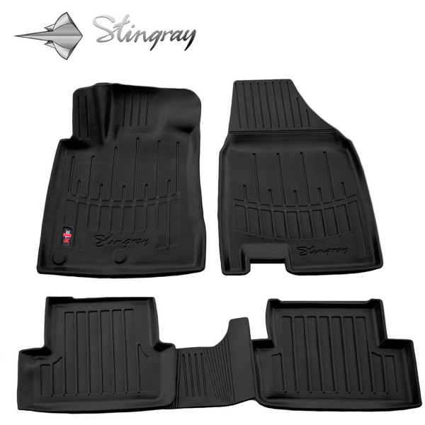 3D gummimatten NISSAN Qashqai 2007-2014, 4 Stk. / schwarz / 5014014 / erhöhte kanten