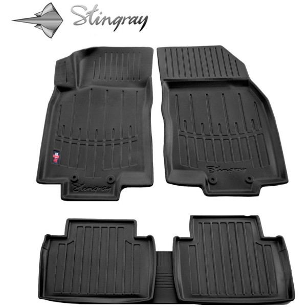 3D gummimatten NISSAN X-Trail T32 2014-2020, 5 Stk. / schwarz / 5014025 / erhöhte kanten