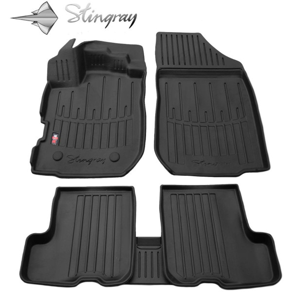 3D gummimatten DACIA Sandero Stepway II 2012-2020, 5 Stk. / schwarz / 5018085 / erhöhte kanten