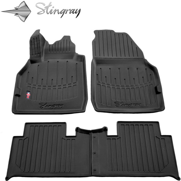 3D gummimatten RENAULT Grand Scenic 2003-2009, 4 Stk. / schwarz / 5018024 / erhöhte kanten