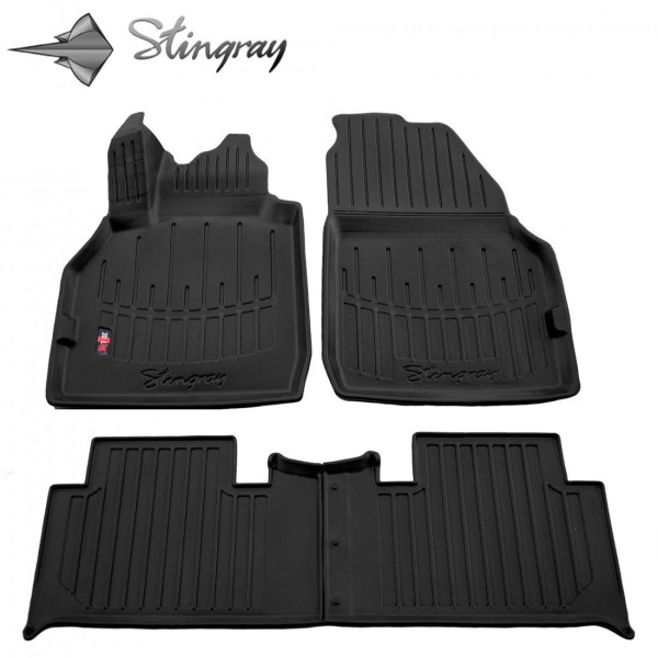 3D gummimatten RENAULT Scenic II 2003-2009, 4 Stk. / schwarz / 5018024 / erhöhte kanten