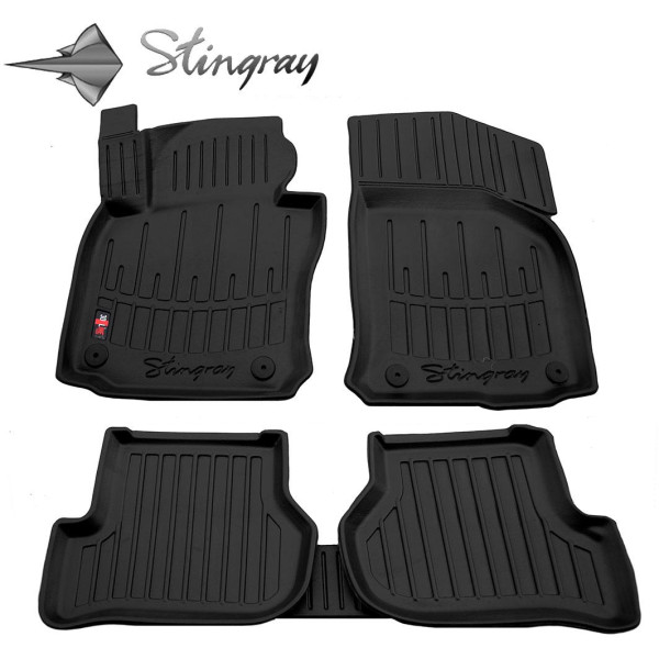 3D gummimatten SEAT Leon II 1P 2005–2012, 5 Stk. / schwarz / 5020045 / erhöhte kanten