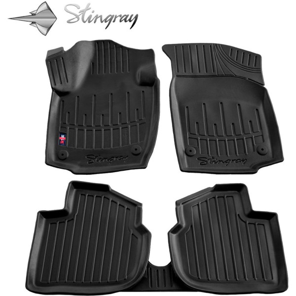 3D gummimatten SEAT Toledo IV 2012-2019, 5 Stk. / schwarz / 5020035 / erhöhte kanten