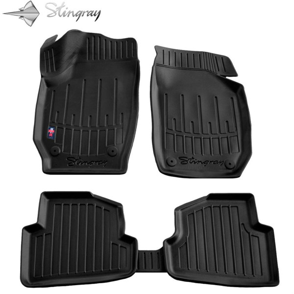 3D gummimatten SKODA Fabia II 5J 2007-2014, 5 Stk. / schwarz / 5020025 / erhöhte kanten