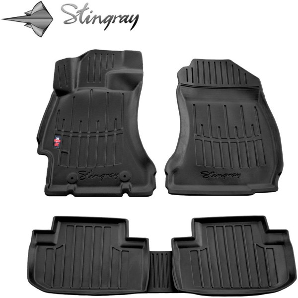 3D gummimatten SUBARU Forester SJ 2012-2018, 5 Stk. / schwarz / 5029015 / erhöhte kanten