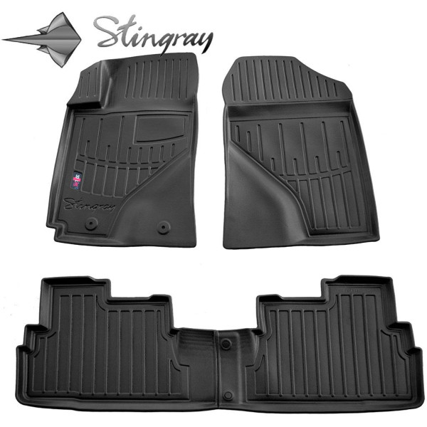 3D gummimatten TOYOTA Corolla Verso ZER/ZZE 2004–2009, 4 Stk. / schwarz / 5022174 / erhöhte kanten