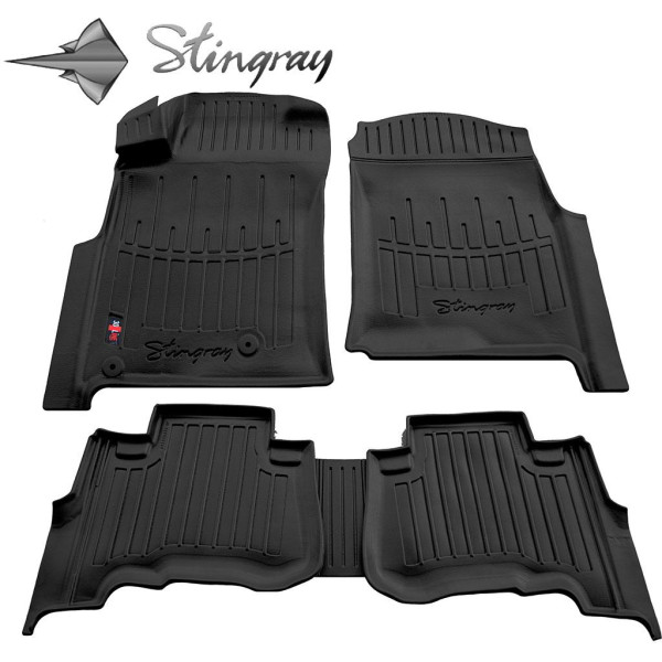 3D gummimatten TOYOTA Land Cruiser Prado J120 2002-2009, 5 Stk. / schwarz / 5022095 / erhöhte kanten