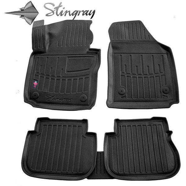 3D gummimatten VOLKSWAGEN Caddy III 2K 2003-2020, 5 Stk. (3 doors) / schwarz / 5024125 / erhöhte kanten