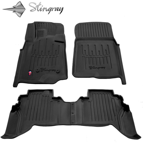 3D gummimatten MITSUBISHI Pajero IV V80 2006-2021, 4 Stk. / schwarz / 5013034 / erhöhte kanten