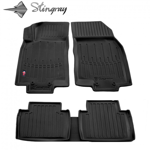 3D gummimatten NISSAN Rogue T32 2013-2020, 5 Stk. / schwarz / 5014025 / erhöhte kanten