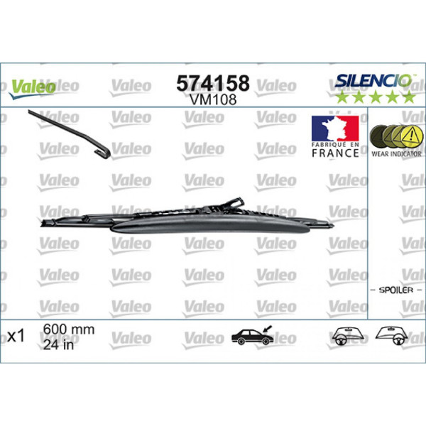 Wischer Valeo Silencio Performance Spoiler VM108, 600 mm