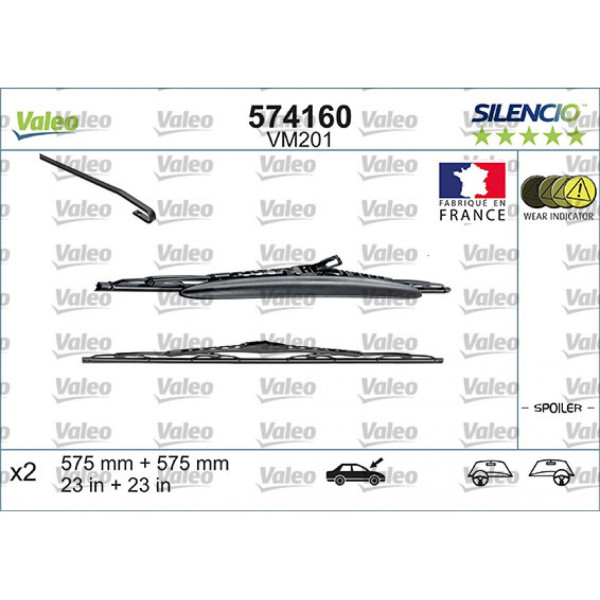 Wischerset Valeo Silencio Performance X2 VM201, 575/575 mm