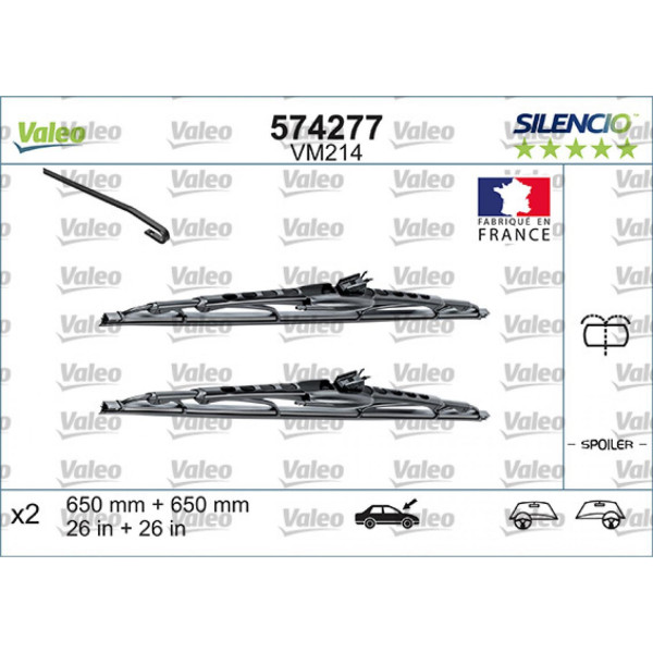 Wischerset Valeo Silencio Performance X2 VM222, 475/475 mm