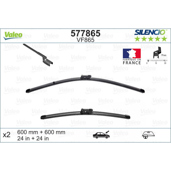 Wischerset Valeo Silencio VF865, 600/600 mm