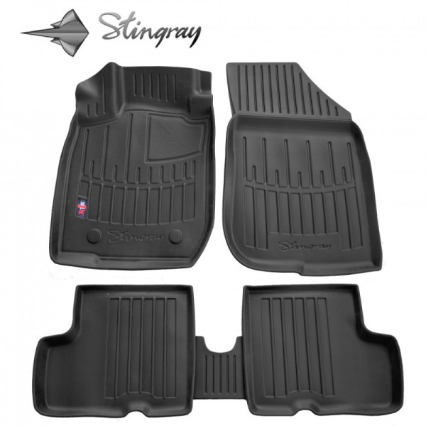 3D gummimatten DACIA Duster 2010-2015, 5 pc. (2WD) / schwarz / 5018275 / erhöhte kanten