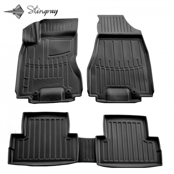 3D gummimatten NISSAN X-Trail T31 2007-2014, 5 pc. / schwarz / 5014145 / erhöhte kanten