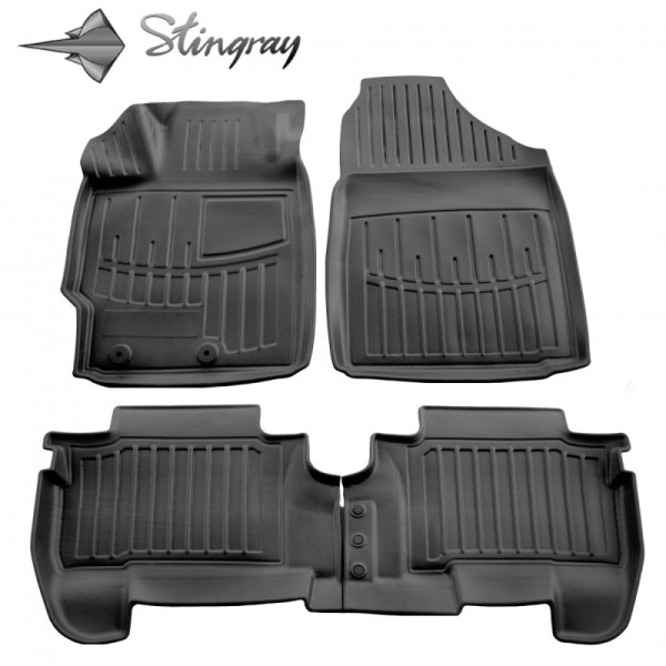 3D gummimatten TOYOTA Yaris II XP9 2006-2011, 4 pc. / schwarz / 5022274 / erhöhte kanten